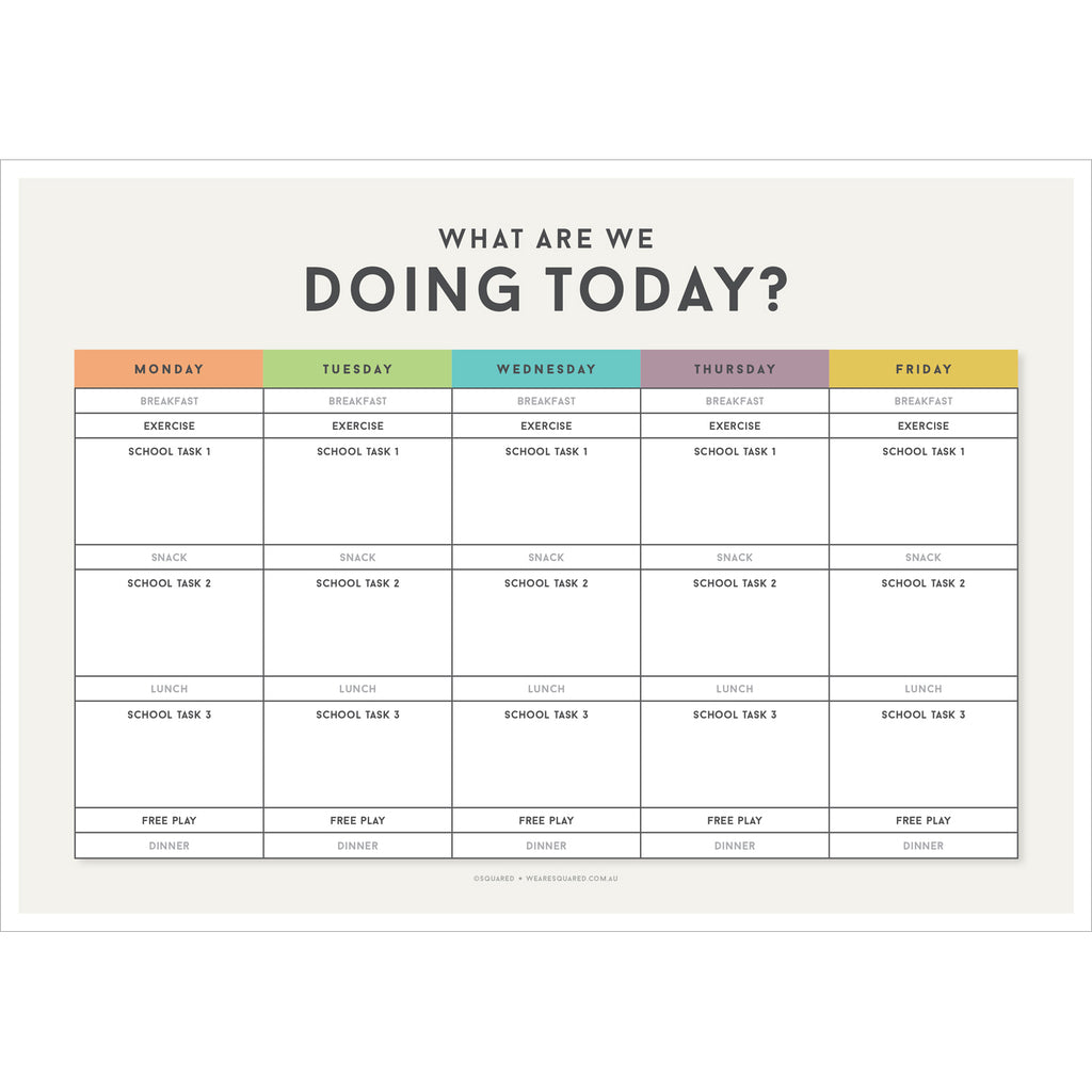 Home School Timetable Template FREE – Simply Squared
